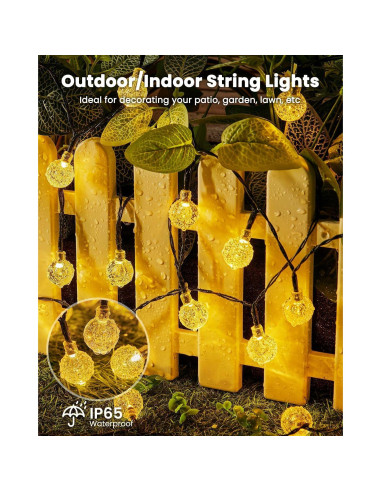 Luces de Cadena Solares Brightown 120 LED 21.9 m Impermeables