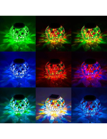 Lámpara de Mesa Solar LED WS Mosaico Cambiante 13.9 cm Lámpara de Mesa Solar LED WS Mosaico Cambiante 13.9 cm