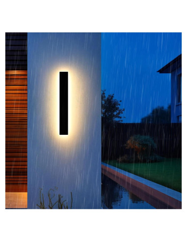 Luz de Pared Exterior LED YCMGEAD 30 cm IP65 9W Negra