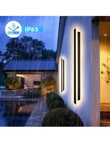 Luz de Pared Exterior LED YCMGEAD 30 cm IP65 9W Negra