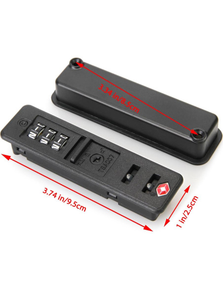 2 Candados TSA de Combinación Ech.Apr para Equipaje Negro 2 Candados TSA de Combinación Ech.Apr para Equipaje Negro