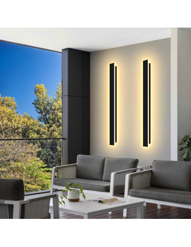 Luz de Pared Exterior LED YCMGEAD 30 cm IP65 9W Negra