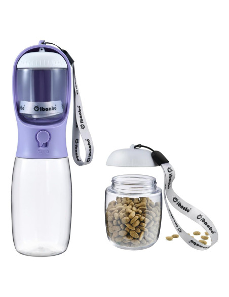 Botella de Agua para Perros Cibaabo 550ml con Comedero Botella de Agua para Perros Cibaabo 550ml con Comedero