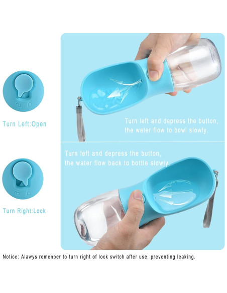 Botella de Agua para Perros Cibaabo 550ml con Comedero Botella de Agua para Perros Cibaabo 550ml con Comedero