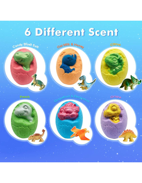 Set de 6 Bombas de Baño Dinosaurio Comfso - Aromas Naturales Set de 6 Bombas de Baño Dinosaurio Comfso - Aromas Naturales