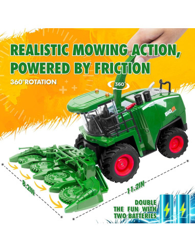 Tractor Cosechadora RC Uarzt 1/24 con 2 Baterías y Luz