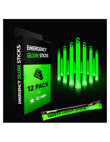 Palos de luz de emergencia Glow Mind 12 horas paquete de 12