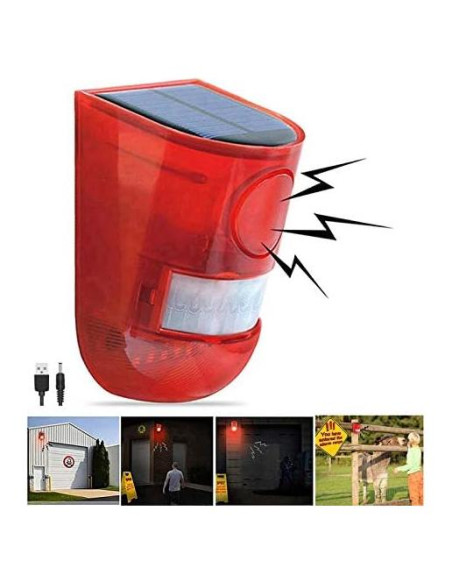 Alarma Solar de Movimiento Comboss wl0286 110 dB Luz LED 8m Alarma Solar de Movimiento Comboss wl0286 110 dB Luz LED 8m