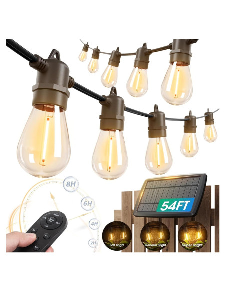 Luces de Cadena Solares KYY 54FT con Control Remoto y USB Luces de Cadena Solares KYY 54FT con Control Remoto y USB
