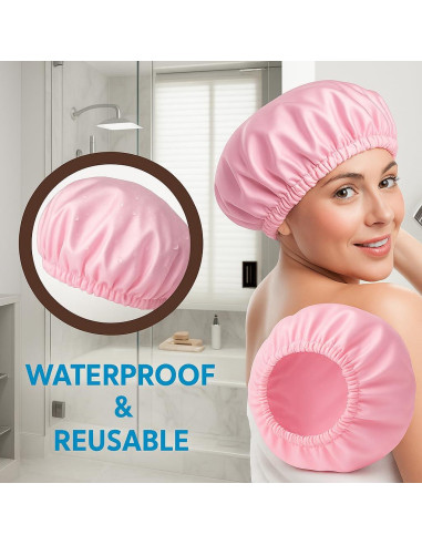 Juego de Toalla de Microfibra y Gorro de Ducha Gilbiz - Secado Rápido, Antifrizz, Rosa y Gris