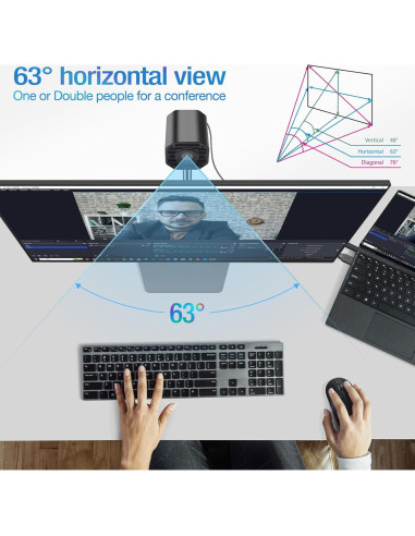Cámara Web MOKOSE 4K USB-C, Enfoque Automático, 50 MP