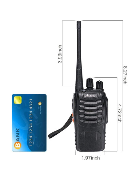 Walkie Talkies Recargables Qicheng ASK-888S 4 Unidades UHF Walkie Talkies Recargables Qicheng ASK-888S 4 Unidades UHF