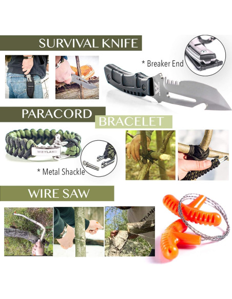 Kit de Supervivencia Weyland 11-en-1 con Cuchillo y Linterna Kit de Supervivencia Weyland 11-en-1 con Cuchillo y Linterna