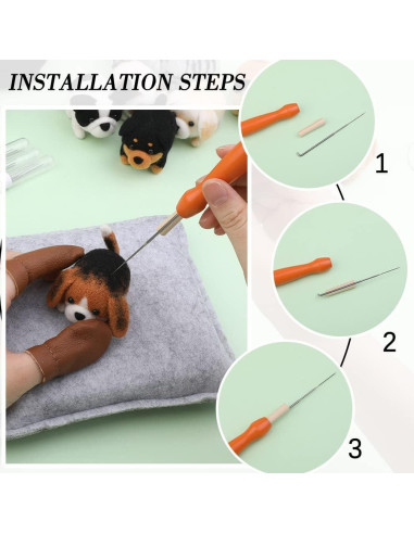 Kit de Agujas de Fieltro Mayboos 12 Piezas para Manualidades