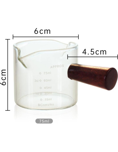 Jarra Medidora Doble Pico 75ml BCnmviku Vidrio Transparente