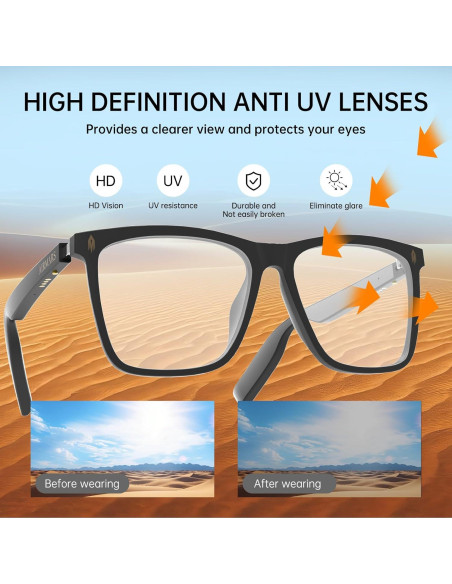Gafas Inteligentes AIRMARS Bluetooth UV y Luz Azul Transparente Gafas Inteligentes AIRMARS Bluetooth UV y Luz Azul Transparente