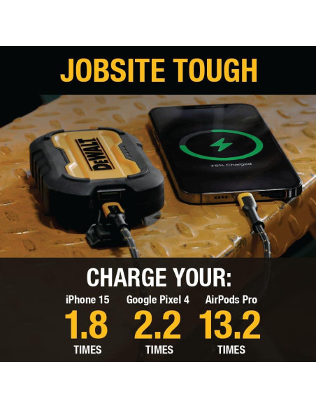 Cargador Portátil DEWALT 10,000mAh USB-C Resistente IP67 Cargador Portátil DEWALT 10,000mAh USB-C Resistente IP67
