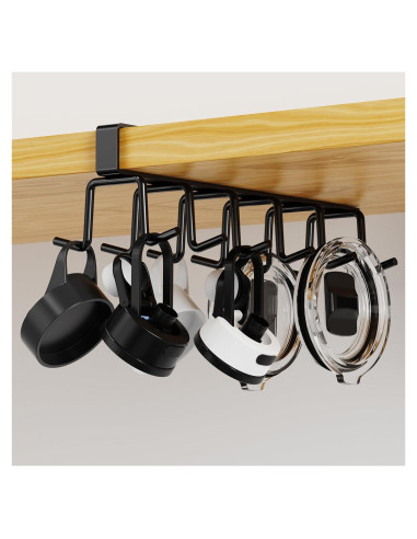 Organizador de Tapas de Vaso UINOFLE Montaje Bajo Gabinete Negro