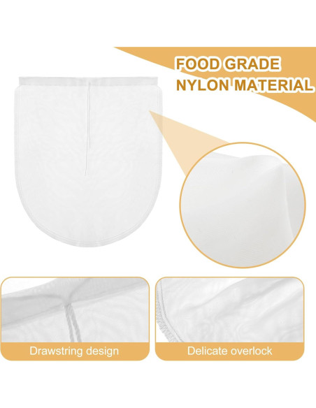 4 Bolsas de Filtro Reutilizables Dimeho 25x30 cm Nylon Fino 4 Bolsas de Filtro Reutilizables Dimeho 25x30 cm Nylon Fino