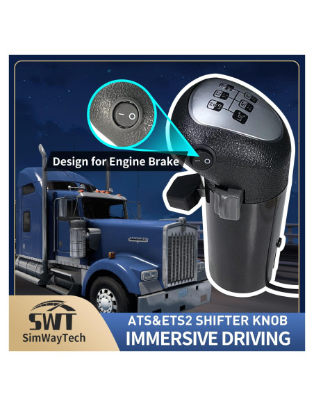 Perilla de Cambios USB SimWayTech para Simuladores ATS ETS2 Perilla de Cambios USB SimWayTech para Simuladores ATS ETS2