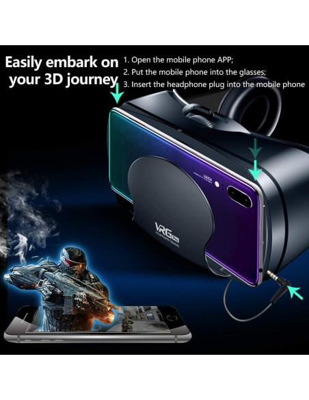 Gafas VRG Pro 3D YY para Smartphone 5-7" Ajustables Gafas VRG Pro 3D YY para Smartphone 5-7" Ajustables