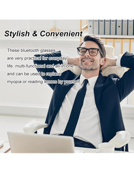 Gafas Bluetooth Meagtlva con Lentes Claras y Audio Abierto Gafas Bluetooth Meagtlva con Lentes Claras y Audio Abierto