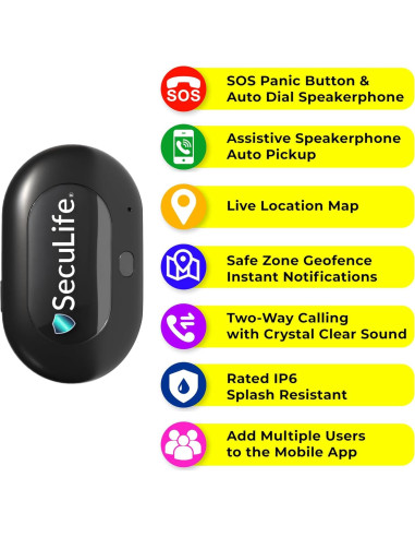 Rastreador GPS Seculife para Vehículos, Niños y Mascotas