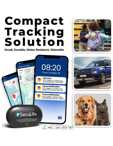 Rastreador GPS Seculife para Vehículos, Niños y Mascotas Rastreador GPS Seculife para Vehículos, Niños y Mascotas