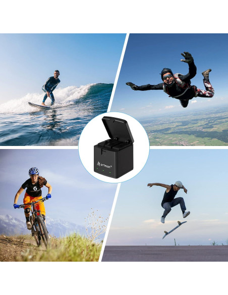 Artman Batería 1500mAh 3-Pack y Cargador para GoPro Hero 8 Artman Batería 1500mAh 3-Pack y Cargador para GoPro Hero 8