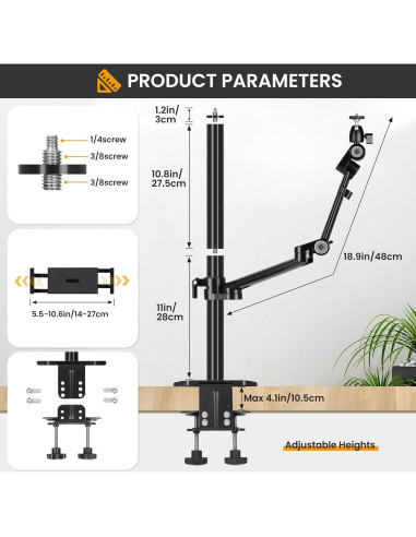 Soporte de escritorio para cámara TARION Titanrig Lite Z 48cm