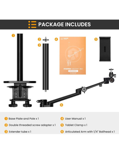 Soporte de escritorio para cámara TARION Titanrig Lite Z 48cm