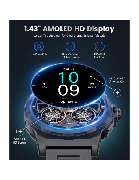 Reloj Inteligente LIGE Militar 1.43" AMOLED Resistente Reloj Inteligente LIGE Militar 1.43" AMOLED Resistente