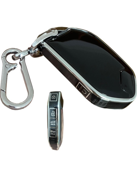 Cubierta de llave Kia Telluride 2023 AIOEUOIA TPU Negro-Plata Cubierta de llave Kia Telluride 2023 AIOEUOIA TPU Negro-Plata