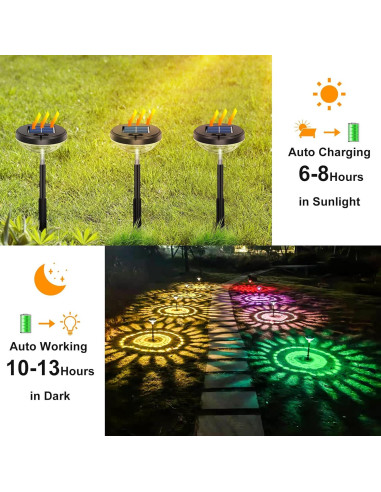 Luces Solares de Camino Nupostai 8 Paquete LED IP67 Multicolor