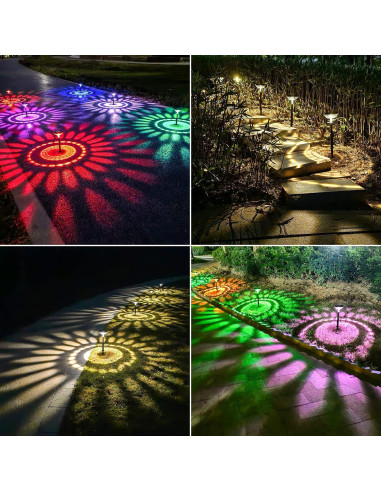 Luces Solares de Camino Nupostai 8 Paquete LED IP67 Multicolor