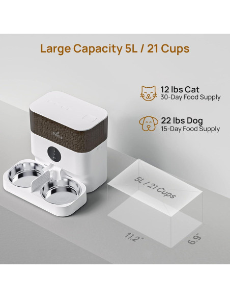 Comedero Automático iPettie WiFi 5L para 2 Mascotas Comedero Automático iPettie WiFi 5L para 2 Mascotas