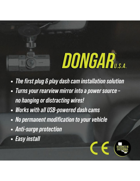 Adaptador de alimentación Dongar para cámara de tablero USB Adaptador de alimentación Dongar para cámara de tablero USB