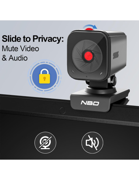 Cámara Web 2K NBDDIGITAL W100 con Micrófonos AI y Control Remoto Cámara Web 2K NBDDIGITAL W100 con Micrófonos AI y Control Remoto