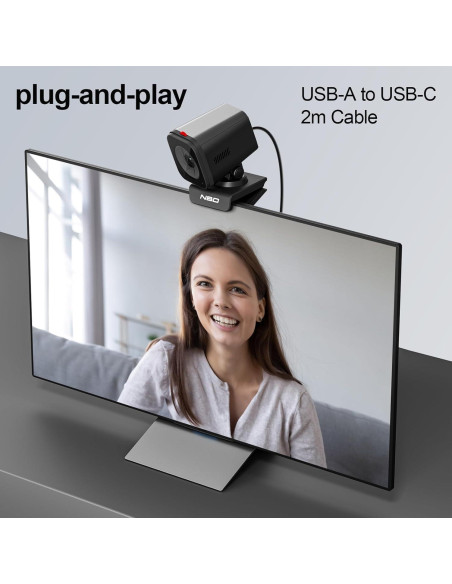 Cámara Web 2K NBDDIGITAL W100 con Micrófonos AI y Control Remoto Cámara Web 2K NBDDIGITAL W100 con Micrófonos AI y Control Remoto