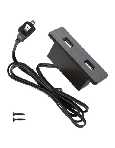 Toma de Corriente USB 4 LEAF PT-0048 2 Puertos 2.1A Negra