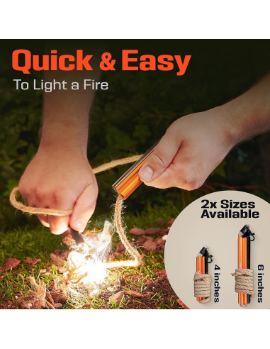 Kit de Inicio de Fuego PREPARADO4X con Cuerda Impermeable