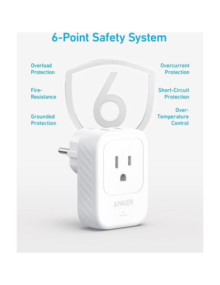 Adaptador de Enchufe de Viaje Anker A92A2, 5-en-1, 15W USB-C Adaptador de Enchufe de Viaje Anker A92A2, 5-en-1, 15W USB-C