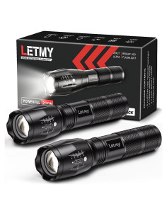 Linterna Táctica LETMY S2000-2 Paquete 2 LED Impermeables