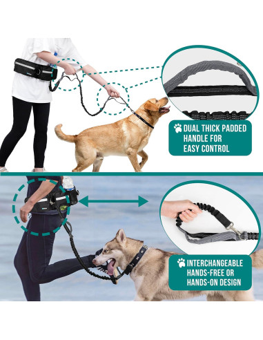 Correa para Perros Manos Libres PetAmi, Bungee Reflectante