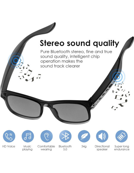 Gafas de Sol Bluetooth GELETE A12 Polarizadas IPX4 Gafas de Sol Bluetooth GELETE A12 Polarizadas IPX4