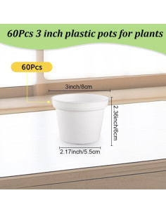 Paquete de 60 macetas de 7.62 cm blancas RooTrimmer 2