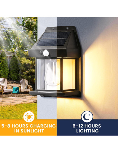 Luces de Pared Solares GIGALUMI 2 Pack con Sensor de Movimiento