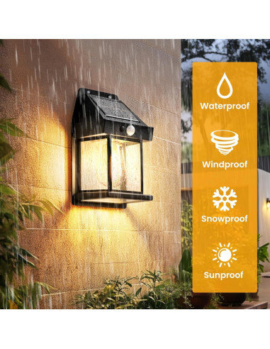 Luces de Pared Solares GIGALUMI 2 Pack con Sensor de Movimiento