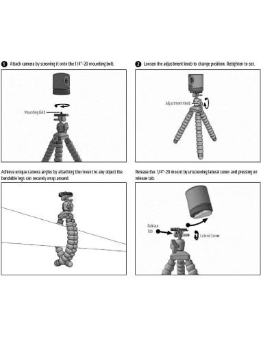 Trípode ARKON Mounts para Cámara Mevo 27.94 cm Flexible