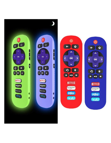 Funda de Silicona Woocon para Control Remoto TCL Roku TV RC280 - 4 Pack